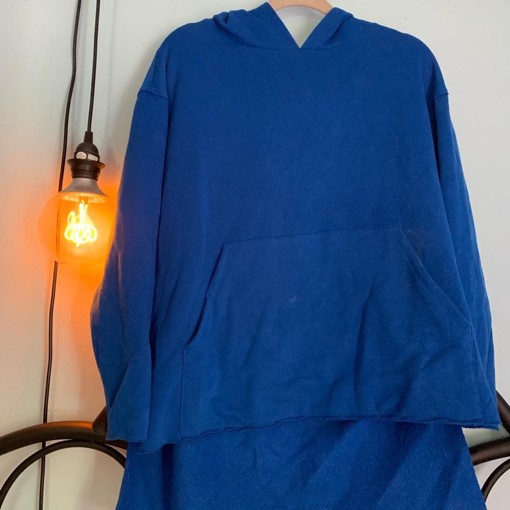 plushy blue oversized hoodie